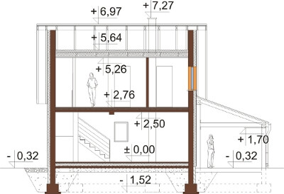 Projekt domu DM-6609 - przekrój