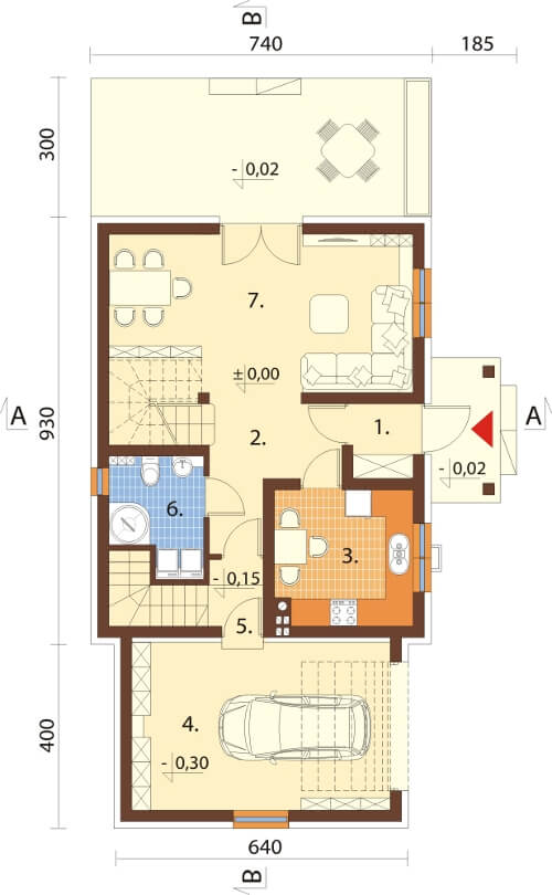 Projekt domu DM-6527 - rzut