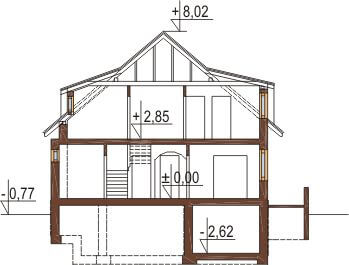 Projekt domu DM-6221 - przekrój