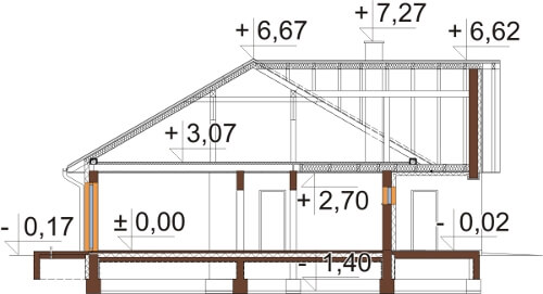 Projekt domu DM-6615 - przekrój