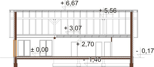 Projekt domu DM-6615 - przekrój