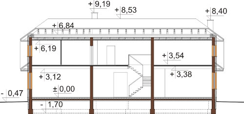 Projekt domu DM-6601 - przekrój