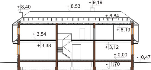 Projekt domu L-6601 - przekrój