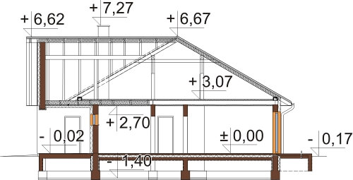 Projekt domu L-6615 - przekrój