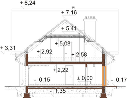 Projekt domu DM-6524 - przekrój