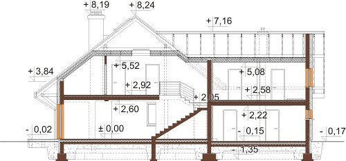 Projekt domu DM-6524 - przekrój