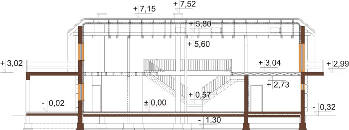 Projekt domu DM-6606 - przekrój