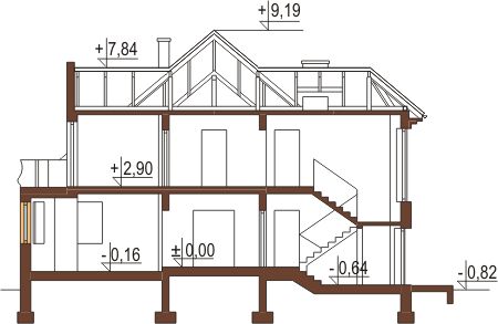 Projekt domu DM-6222 - przekrój