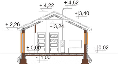 Projekt domu DM-6632 - przekrój