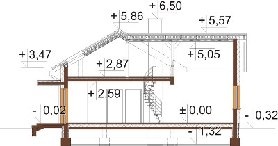 Projekt domu DM-6619 - przekrój