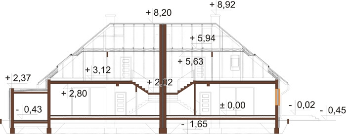 Projekt domu DM-6540 - przekrój