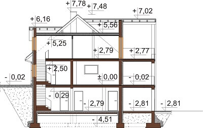Projekt domu L-6611 - przekrój
