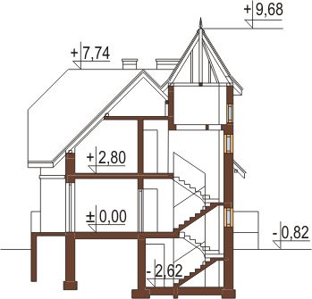 Projekt domu DM-6224 - przekrój