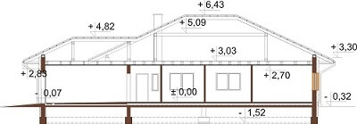 Projekt domu L-6604 - przekrój