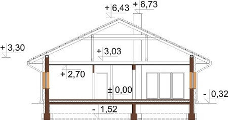 Projekt domu L-6604 - przekrój