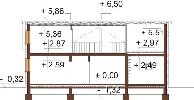 Projekt domu L-6619 - przekrój