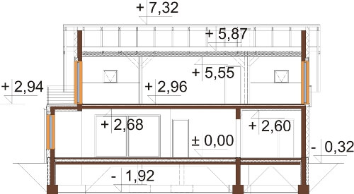 Projekt domu DM-6529 - przekrój