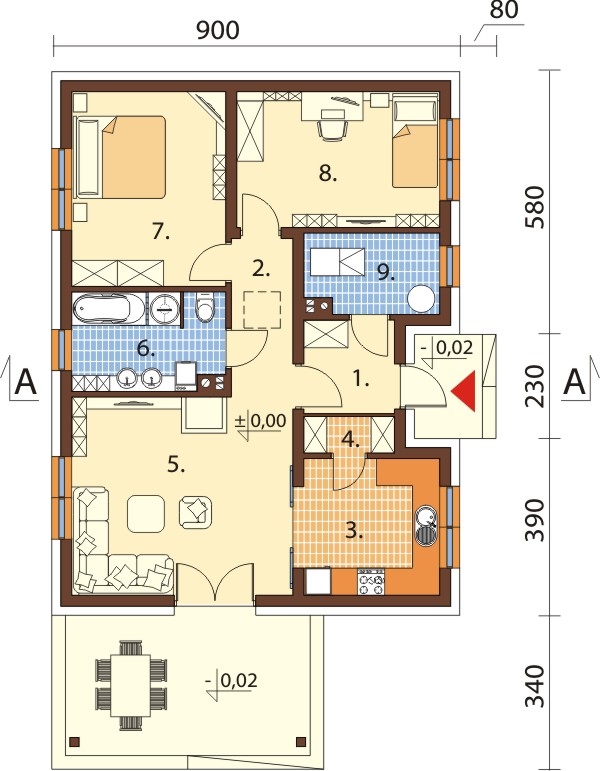 Projekt domu DM-6637 - rzut