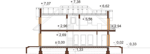 Projekt domu DM-6624 - przekrój