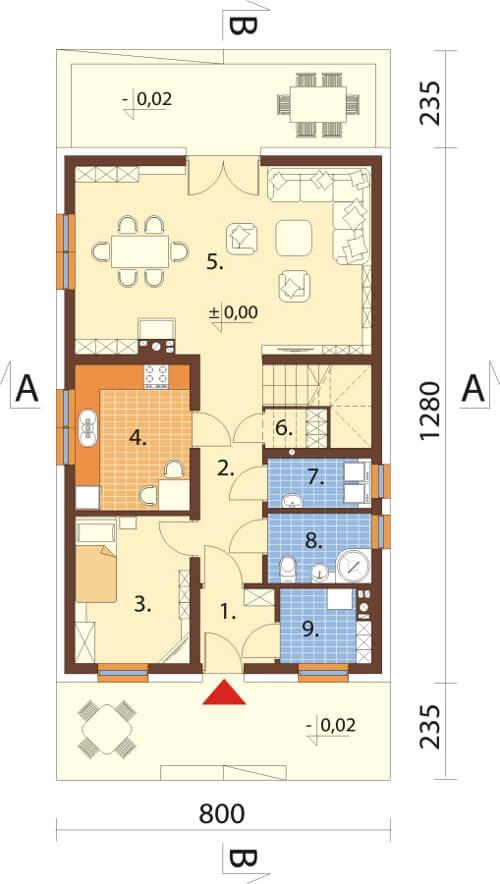 Projekt domu DM-6624 - rzut