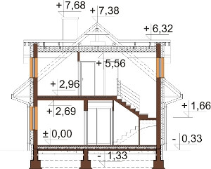 Projekt domu DM-6624 - przekrój