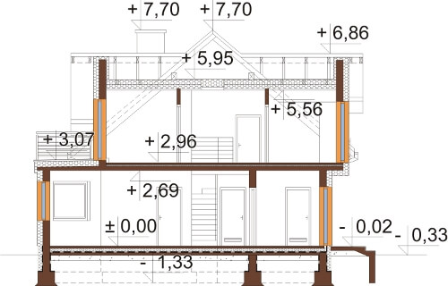 Projekt domu DM-6618 - przekrój