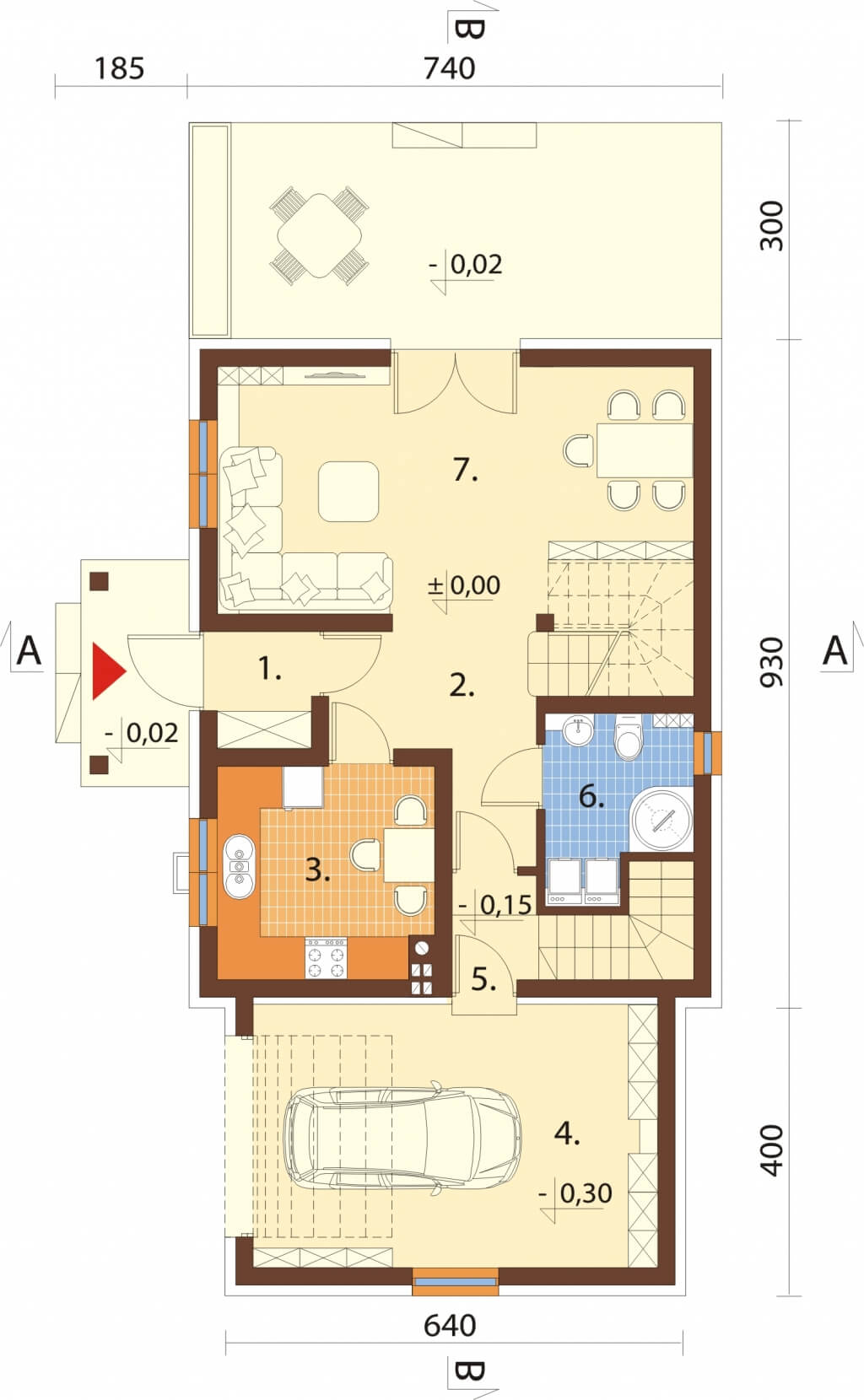 Projekt domu L-6527 - rzut