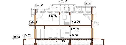 Projekt domu L-6624 - przekrój