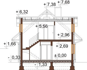 Projekt domu L-6624 - przekrój