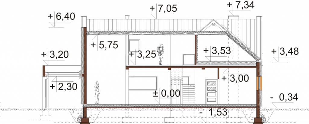 Projekt domu DM-6528 - przekrój