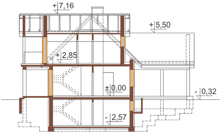 Projekt domu DM-6229 - przekrój