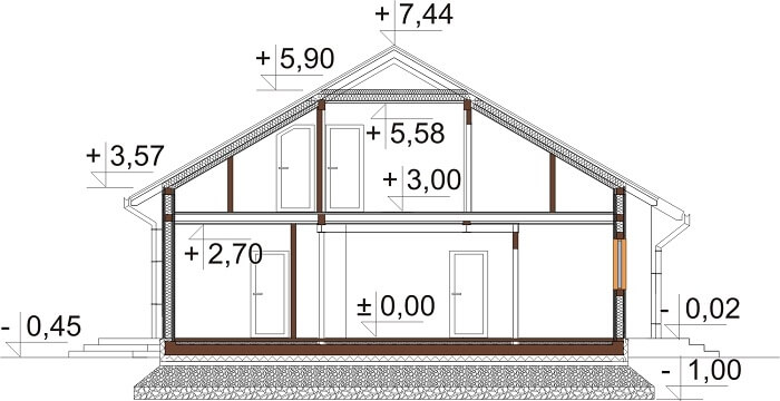 Projekt domu DM-6629 - przekrój