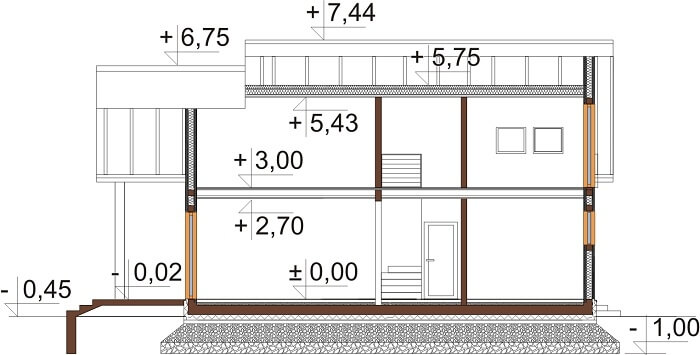 Projekt domu DM-6629 - przekrój