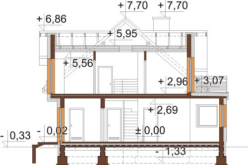 Projekt domu L-6618 - przekrój