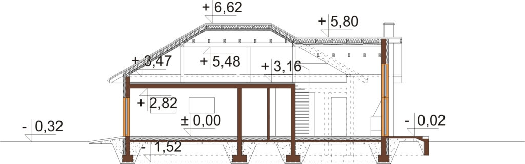 Projekt domu DM-6628 - przekrój