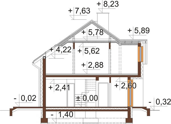 Projekt domu DM-6630 - przekrój