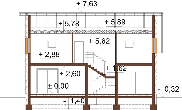 Projekt domu DM-6630 - przekrój