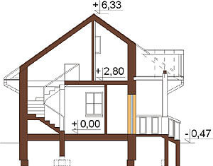 Projekt domu DM-6233 - przekrój