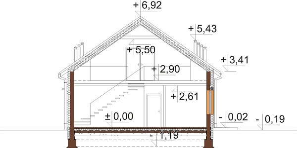 Projekt domu DM-6638 - przekrój