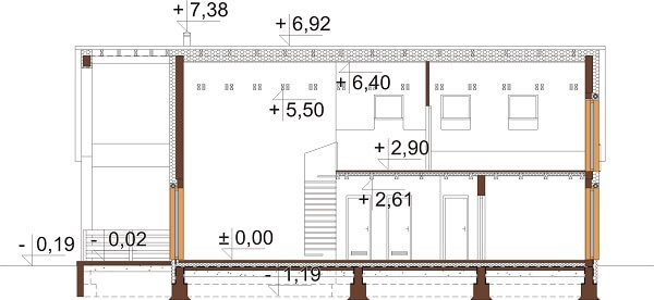 Projekt domu DM-6638 - przekrój