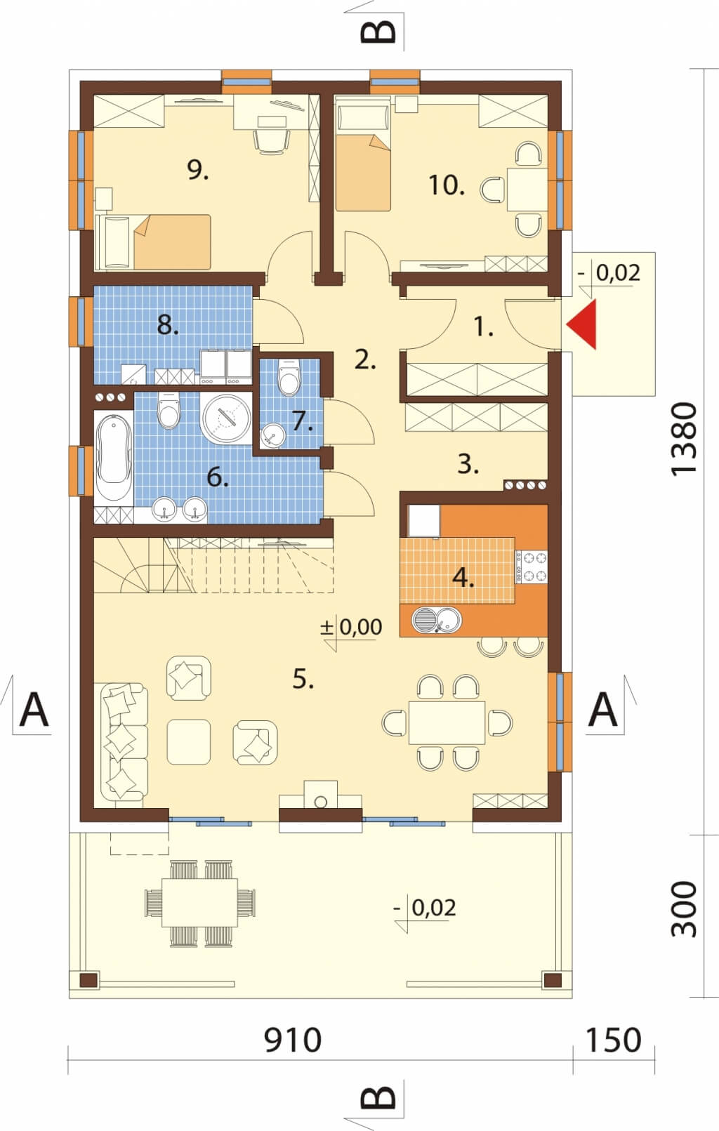 Projekt domu DM-6638 - rzut