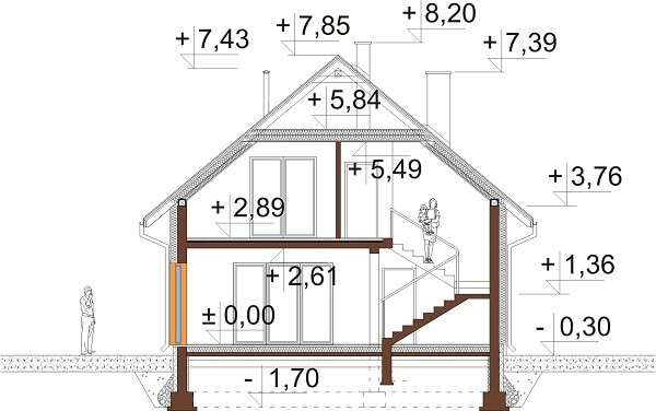 Projekt domu DM-6623 - przekrój