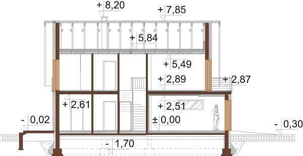 Projekt domu DM-6623 - przekrój