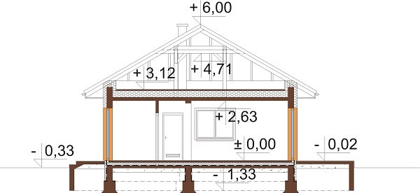 Projekt domu DM-6625 - przekrój