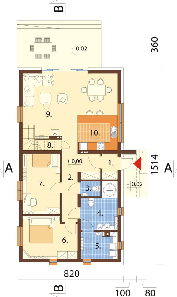 Projekt domu DM-6645 - rzut