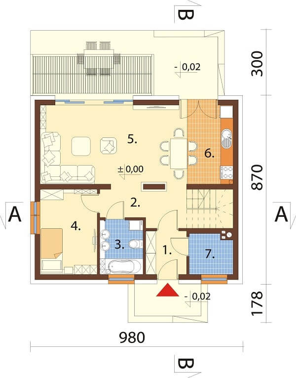 Projekt domu DM-6642 - rzut