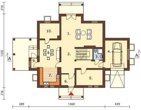 Projekt domu DM-5562 - rzut