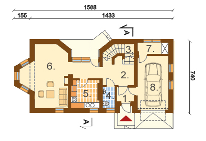 Projekt domu DM-6235 - rzut