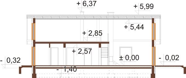 Projekt domu DM-6596 B - przekrój