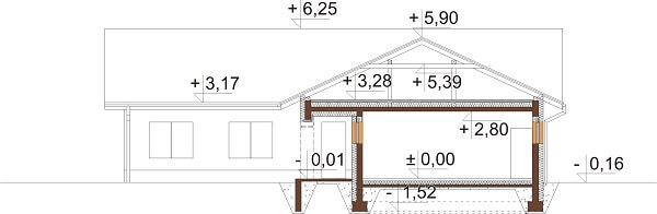 Projekt domu DM-6641 - przekrój